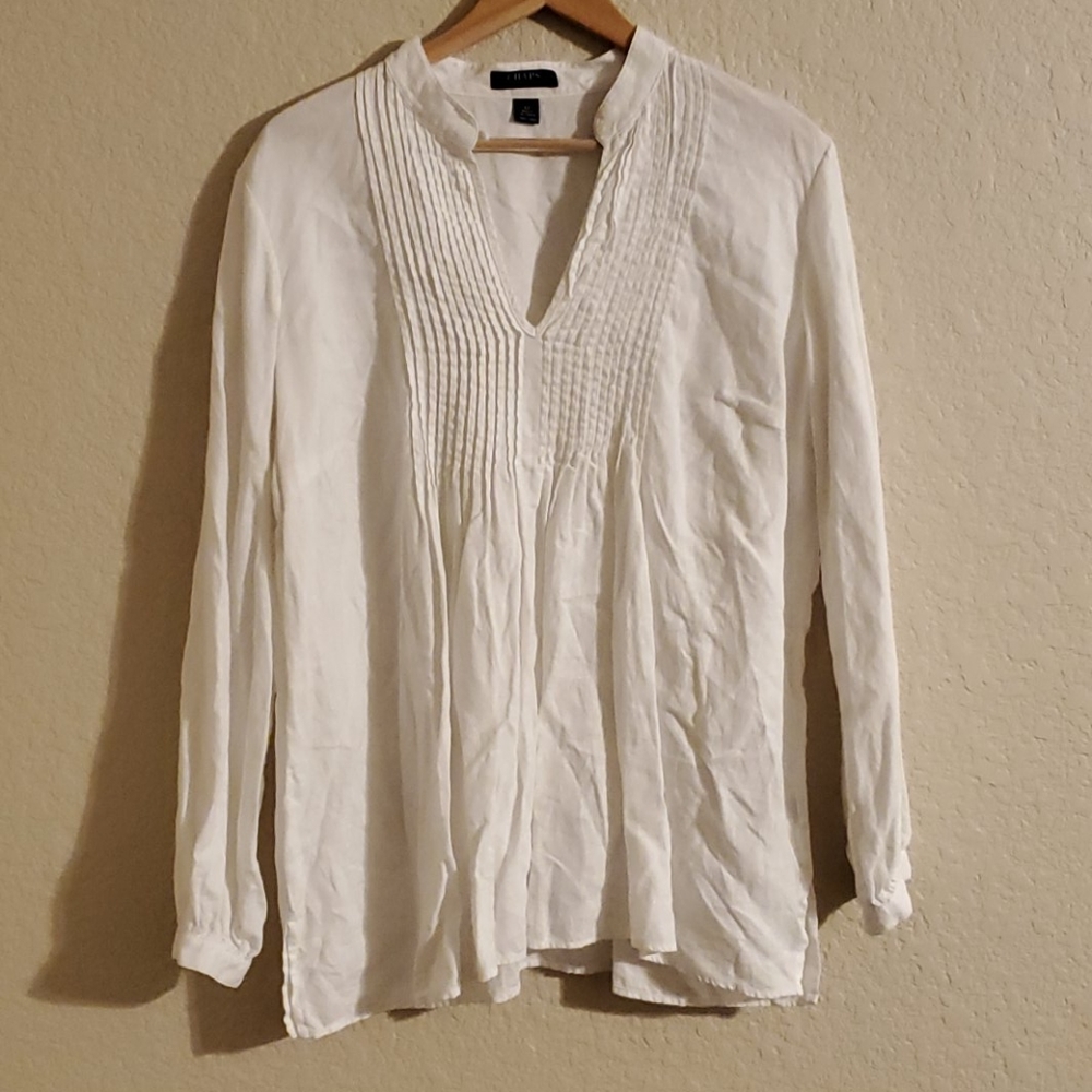 Chaps Long Sleeve Keyhole top